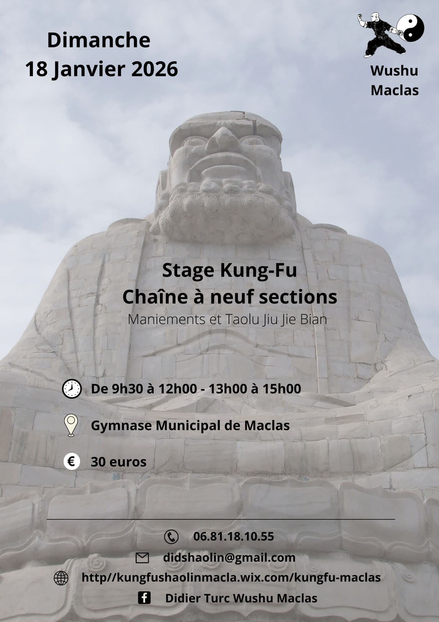 Stage Kung-Fu — chaîne à neuf sections, 18 janvier 2026