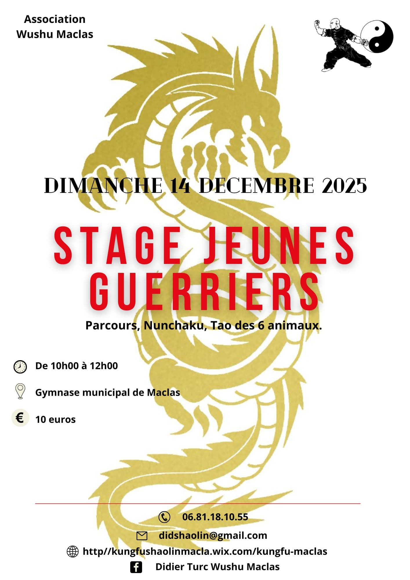 Stage Jeunes Guerriers — 14 décembre 2025