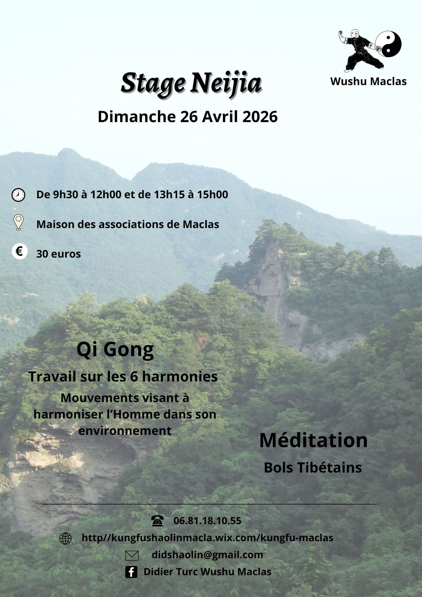 Stage Neijia — Qi Gong & méditation, dimanche 26 avril 2026