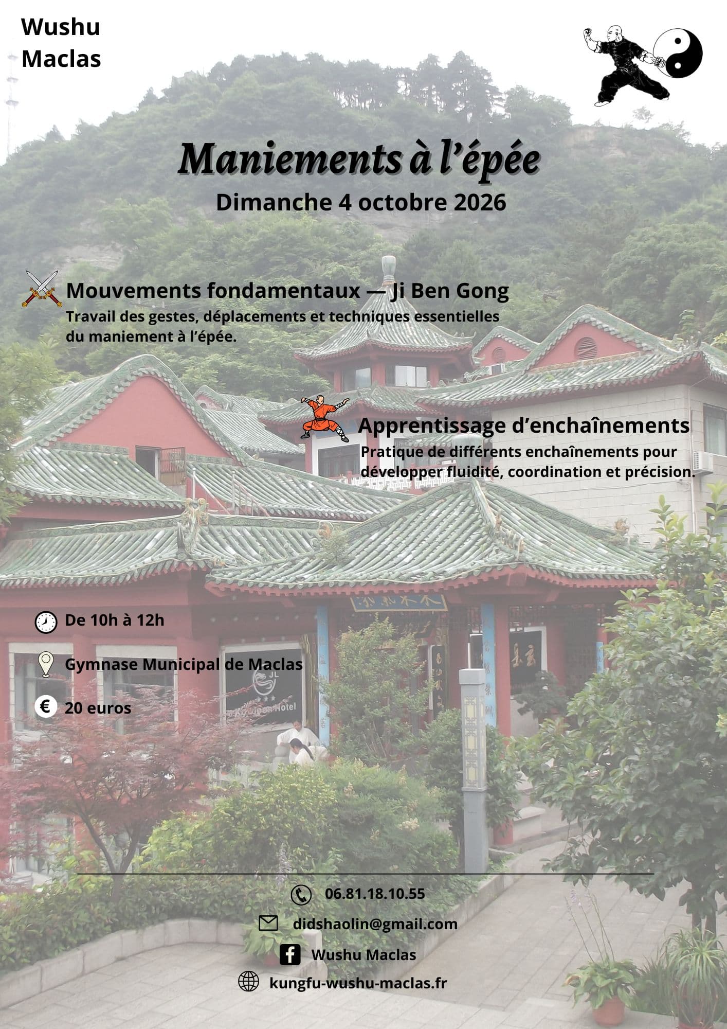 Stage épée de Wudang